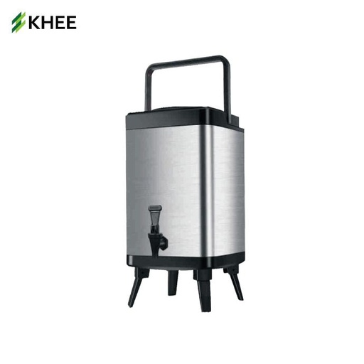 ถังพักชา ทรงสี่เหลี่ยม ขนาด 12 ลิตร (สีเงิน)